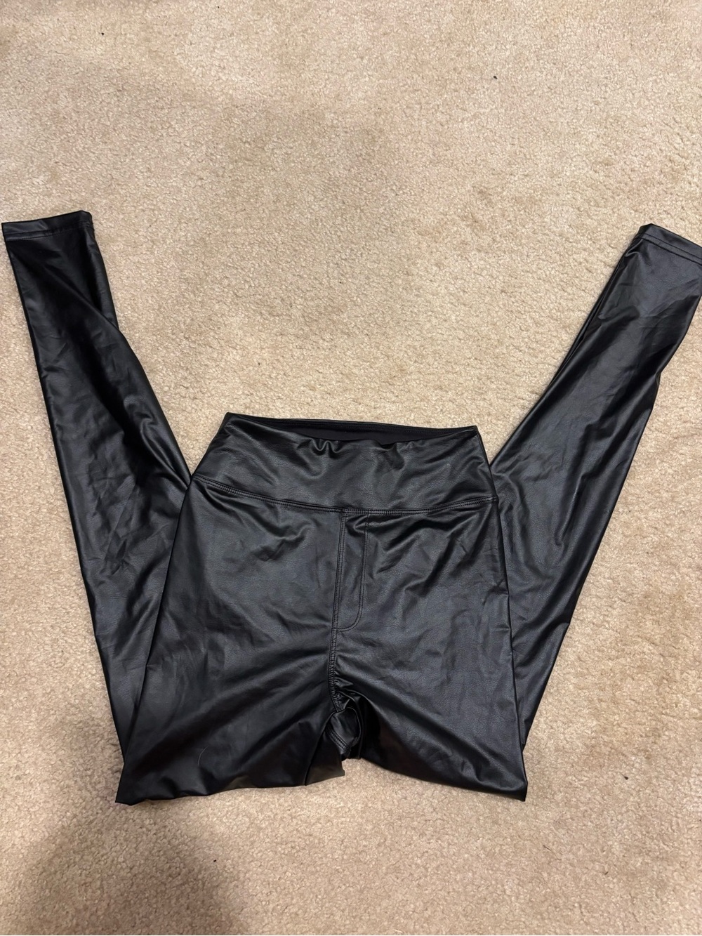 Aerie Black Faux Leather Leggings